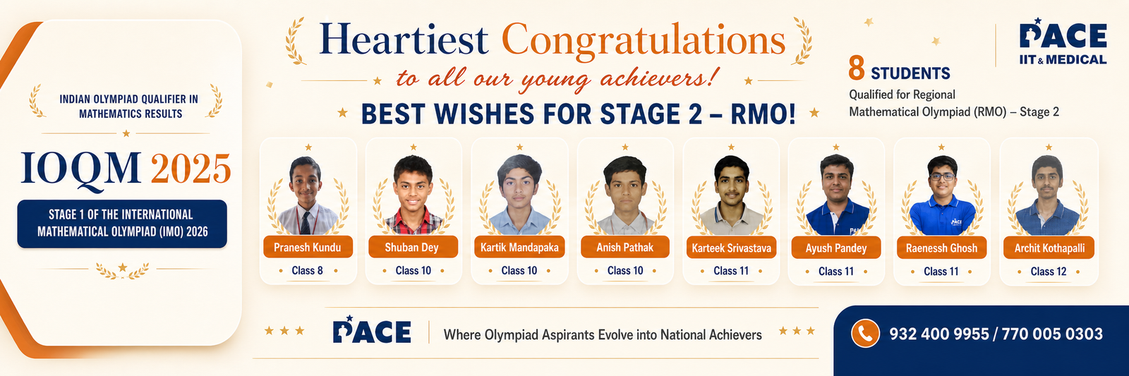 IOQM 2025 — Heartiest Congratulations to all our young achievers