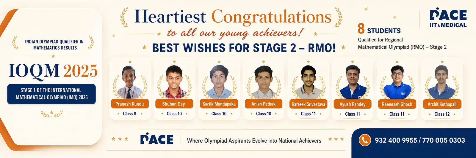 IOQM 2025 — Heartiest Congratulations to all our young achievers